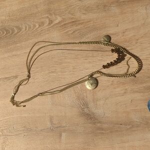 Vintage Gucci Flora Coin Gold Tone Layered Necklace